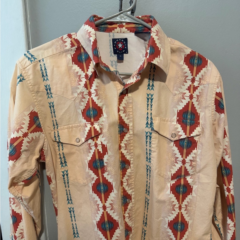 Panhandle Slim Red and Cream Western Shirt